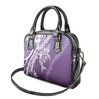 Hawaii Puakenikeni And Maile Lei Shoulder Handbag Violet Polynesian Shark Tattoo DT05 - Polynesian Pride