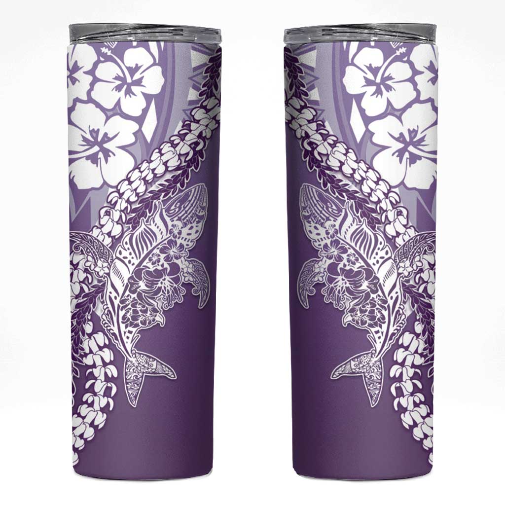 Hawaii Puakenikeni And Maile Lei Skinny Tumbler Violet Polynesian Shark Tattoo DT05 Violet - Polynesian Pride