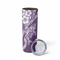 Hawaii Puakenikeni And Maile Lei Skinny Tumbler Violet Polynesian Shark Tattoo DT05 - Polynesian Pride