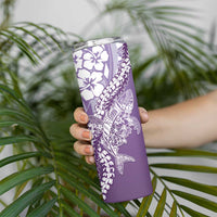 Hawaii Puakenikeni And Maile Lei Skinny Tumbler Violet Polynesian Shark Tattoo DT05 - Polynesian Pride