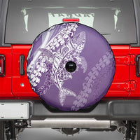 Hawaii Puakenikeni And Maile Lei Spare Tire Cover Violet Polynesian Shark Tattoo DT05 - Polynesian Pride