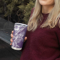 Hawaii Puakenikeni And Maile Lei Tumbler Cup Violet Polynesian Shark Tattoo DT05