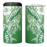 Hawaii Puakenikeni And Maile Lei 4 in 1 Can Cooler Tumbler Green Polynesian Shark Tattoo DT05 - Polynesian Pride