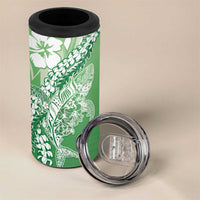Hawaii Puakenikeni And Maile Lei 4 in 1 Can Cooler Tumbler Green Polynesian Shark Tattoo DT05 - Polynesian Pride