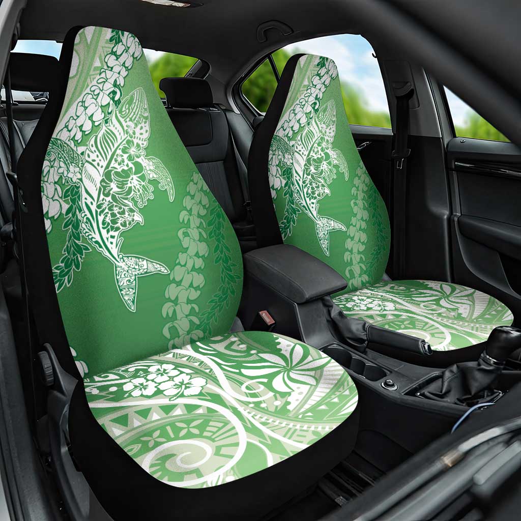 Hawaii Puakenikeni And Maile Lei Car Seat Cover Green Polynesian Shark Tattoo DT05 One Size Green - Polynesian Pride