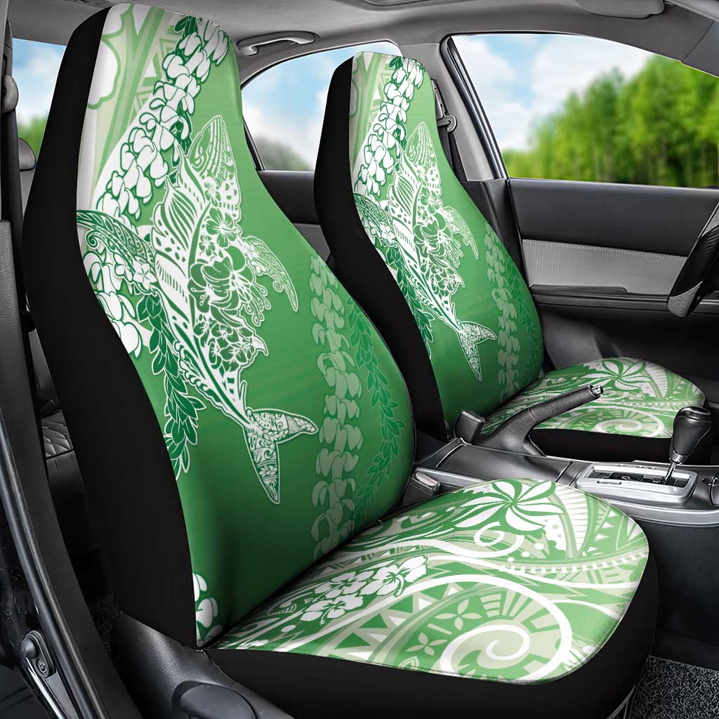Hawaii Puakenikeni And Maile Lei Car Seat Cover Green Polynesian Shark Tattoo DT05 - Polynesian Pride
