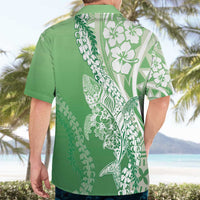 Hawaii Puakenikeni And Maile Lei Hawaiian Shirt Green Polynesian Shark Tattoo DT05 - Polynesian Pride