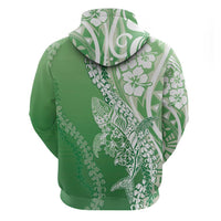 Hawaii Puakenikeni And Maile Lei Hoodie Green Polynesian Shark Tattoo DT05 - Polynesian Pride