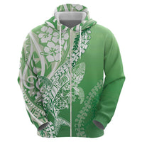 Hawaii Puakenikeni And Maile Lei Hoodie Green Polynesian Shark Tattoo DT05 - Polynesian Pride