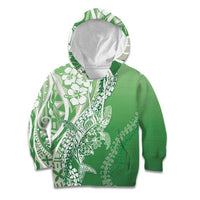 Hawaii Puakenikeni And Maile Lei Kid Hoodie Green Polynesian Shark Tattoo DT05 Hoodie Green - Polynesian Pride