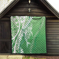 Hawaii Puakenikeni And Maile Lei Quilt Green Polynesian Shark Tattoo DT05 - Polynesian Pride