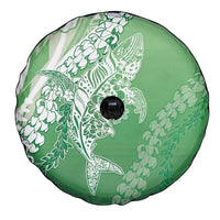 Hawaii Puakenikeni And Maile Lei Spare Tire Cover Green Polynesian Shark Tattoo DT05 - Polynesian Pride