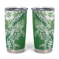 Hawaii Puakenikeni And Maile Lei Tumbler Cup Green Polynesian Shark Tattoo DT05 Green - Polynesian Pride