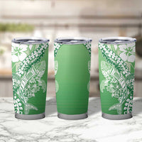 Hawaii Puakenikeni And Maile Lei Tumbler Cup Green Polynesian Shark Tattoo DT05 - Polynesian Pride