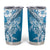 Hawaii Puakenikeni And Maile Lei Tumbler Cup Blue Polynesian Shark Tattoo DT05