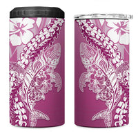 Hawaii Puakenikeni And Maile Lei 4 in 1 Can Cooler Tumbler Pink Polynesian Shark Tattoo DT05 - Polynesian Pride