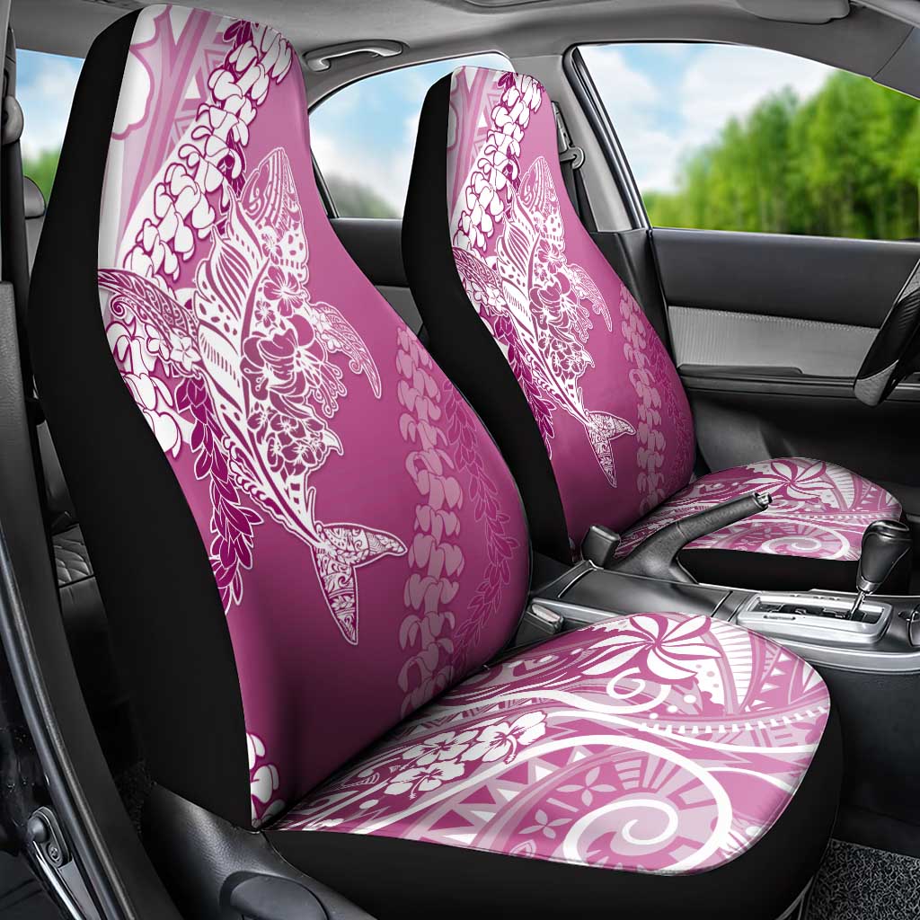 Hawaii Puakenikeni And Maile Lei Car Seat Cover Pink Polynesian Shark Tattoo DT05 - Polynesian Pride
