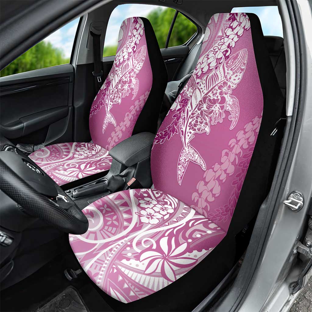 Hawaii Puakenikeni And Maile Lei Car Seat Cover Pink Polynesian Shark Tattoo DT05 - Polynesian Pride
