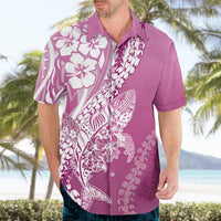 Hawaii Puakenikeni And Maile Lei Hawaiian Shirt Pink Polynesian Shark Tattoo DT05 - Polynesian Pride