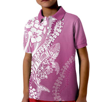 Hawaii Puakenikeni And Maile Lei Kid Polo Shirt Pink Polynesian Shark Tattoo DT05 Kid Pink - Polynesian Pride