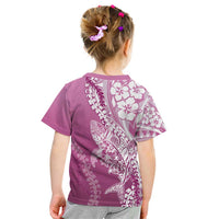 Hawaii Puakenikeni And Maile Lei Kid T Shirt Pink Polynesian Shark Tattoo DT05 - Polynesian Pride