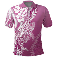 Hawaii Puakenikeni And Maile Lei Polo Shirt Pink Polynesian Shark Tattoo DT05 Pink - Polynesian Pride