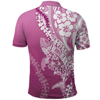 Hawaii Puakenikeni And Maile Lei Polo Shirt Pink Polynesian Shark Tattoo DT05 - Polynesian Pride