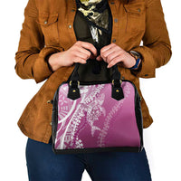 Hawaii Puakenikeni And Maile Lei Shoulder Handbag Pink Polynesian Shark Tattoo DT05