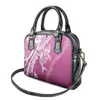 Hawaii Puakenikeni And Maile Lei Shoulder Handbag Pink Polynesian Shark Tattoo DT05