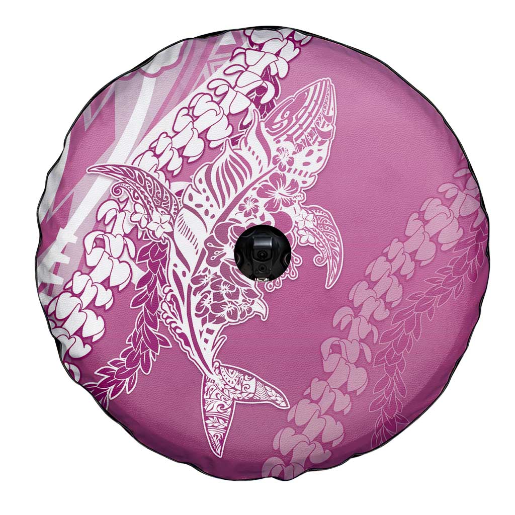 Hawaii Puakenikeni And Maile Lei Spare Tire Cover Pink Polynesian Shark Tattoo DT05 - Polynesian Pride