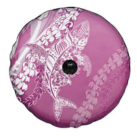Hawaii Puakenikeni And Maile Lei Spare Tire Cover Pink Polynesian Shark Tattoo DT05 - Polynesian Pride