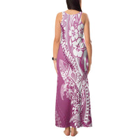 Hawaii Puakenikeni And Maile Lei Tank Maxi Dress Pink Polynesian Shark Tattoo DT05 - Polynesian Pride