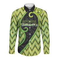 Custom Aotearoa Atua Tanemahuta Long Sleeve Button Shirt God Of Forests Koru Patterns Koru Patterns