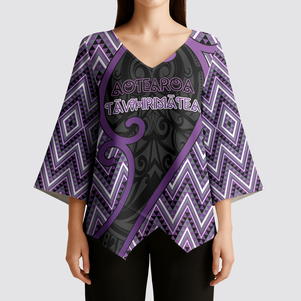Custom Aotearoa Atua Tawhirimatea Kimono Sleeve Blouse God Of Storms Koru Patterns