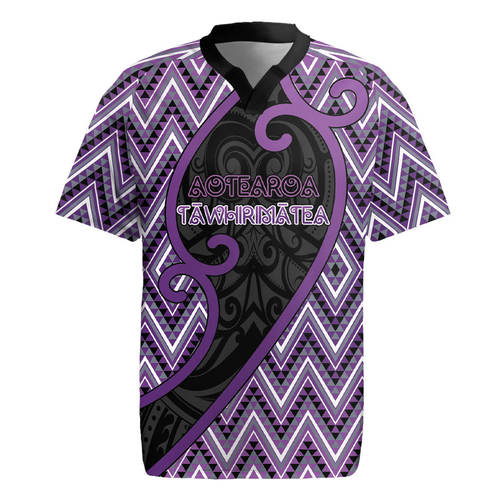Custom Aotearoa Atua Tawhirimatea Rugby Jersey God Of Storms Koru Patterns DT05 Purple - Polynesian Pride