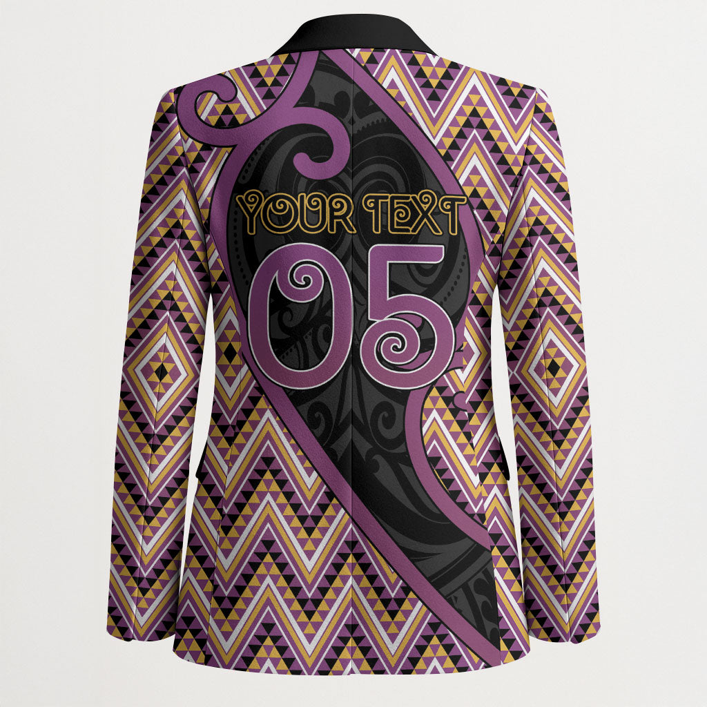 Custom Aotearoa Atua Rongomatane Blazer God Of Cultivated Foods Koru Patterns