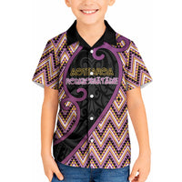 Custom Aotearoa Atua Rongomatane Kid Hawaiian Shirt God Of Cultivated Foods Koru Patterns