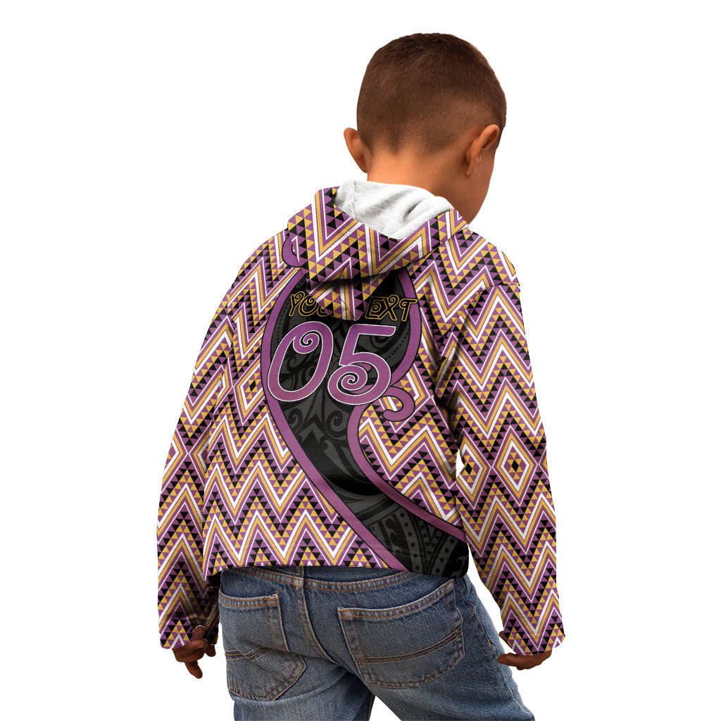 Custom Aotearoa Atua Rongomatane Kid Hoodie God Of Cultivated Foods Koru Patterns