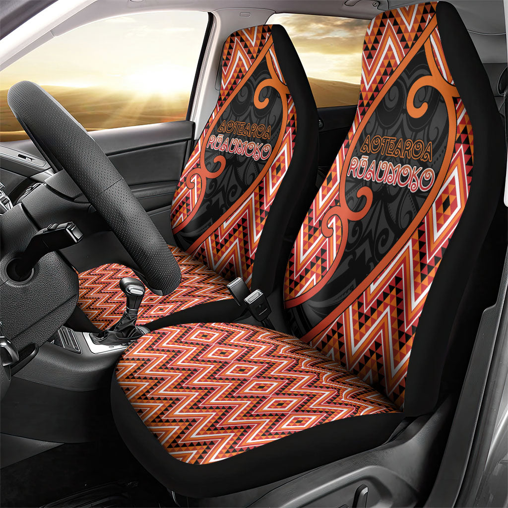 Aotearoa Atua Ruaumoko Car Seat Cover God Of Volcanoes Koru Patterns