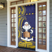 Tokelau Christmas Door Cover Santa With Tuluma Xmas Tribal Waves DT05 - Polynesian Pride