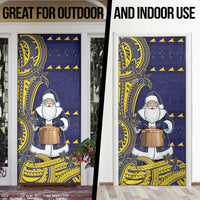 Tokelau Christmas Door Cover Santa With Tuluma Xmas Tribal Waves DT05 - Polynesian Pride