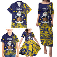 Tokelau Christmas Family Matching Puletasi and Hawaiian Shirt Santa With Tuluma Xmas Tribal Waves DT05 - Polynesian Pride