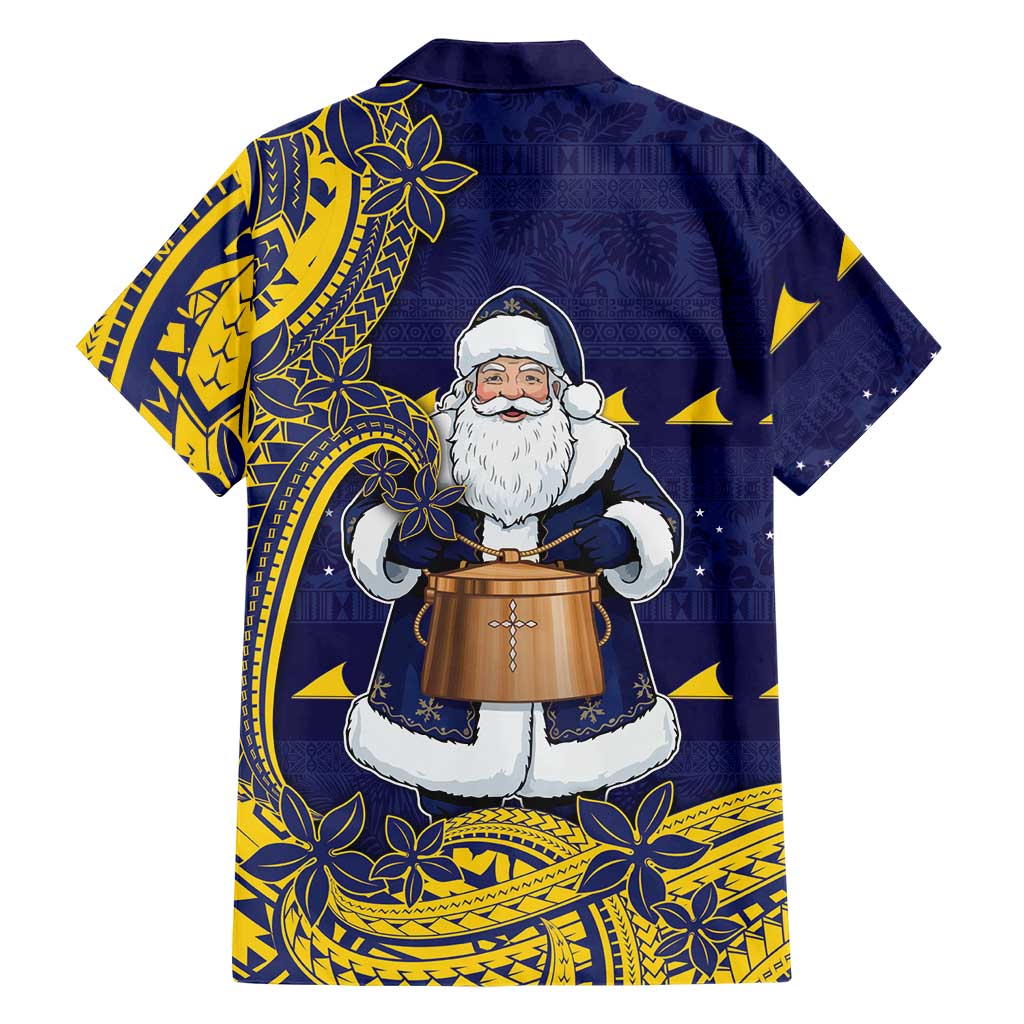 Tokelau Christmas Hawaiian Shirt Santa With Tuluma Xmas Tribal Waves DT05 - Polynesian Pride