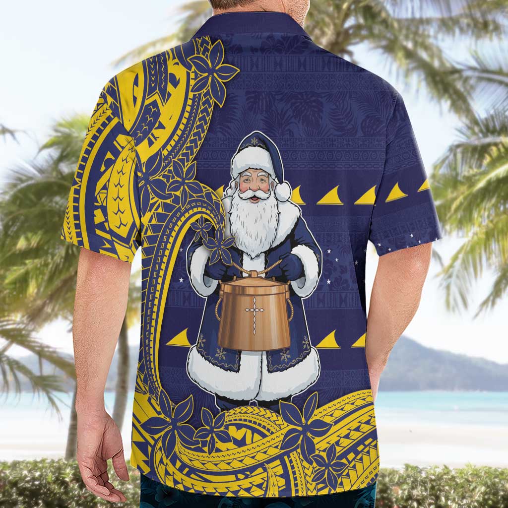 Tokelau Christmas Hawaiian Shirt Santa With Tuluma Xmas Tribal Waves DT05 - Polynesian Pride