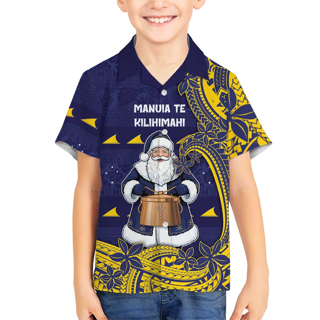 Tokelau Christmas Hawaiian Shirt Santa With Tuluma Xmas Tribal Waves DT05 - Polynesian Pride