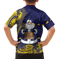 Tokelau Christmas Hawaiian Shirt Santa With Tuluma Xmas Tribal Waves DT05 - Polynesian Pride