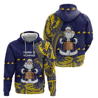 Tokelau Christmas Hoodie Santa With Tuluma Xmas Tribal Waves DT05 - Polynesian Pride