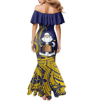 Tokelau Christmas Mermaid Dress Santa With Tuluma Xmas Tribal Waves DT05 - Polynesian Pride