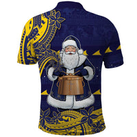 Tokelau Christmas Polo Shirt Santa With Tuluma Xmas Tribal Waves DT05 - Polynesian Pride