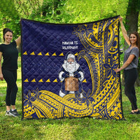 Tokelau Christmas Quilt Santa With Tuluma Xmas Tribal Waves DT05 - Polynesian Pride